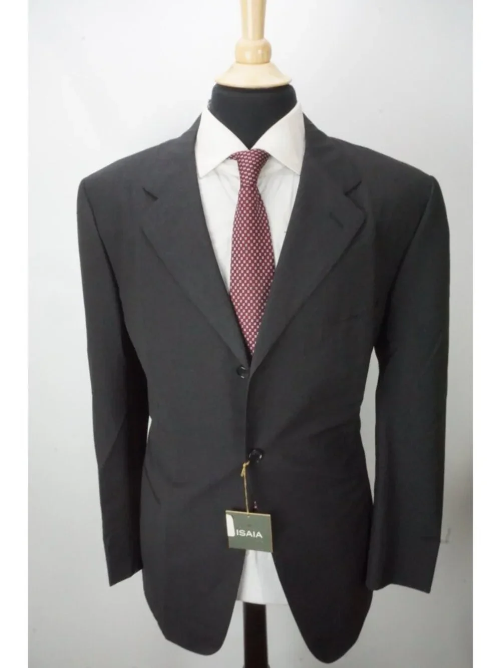 Isaia Patrizio Solid Gray 100% Wool 2 Pc Suit Jacket Pants Sz 44R US 54 EU NEW